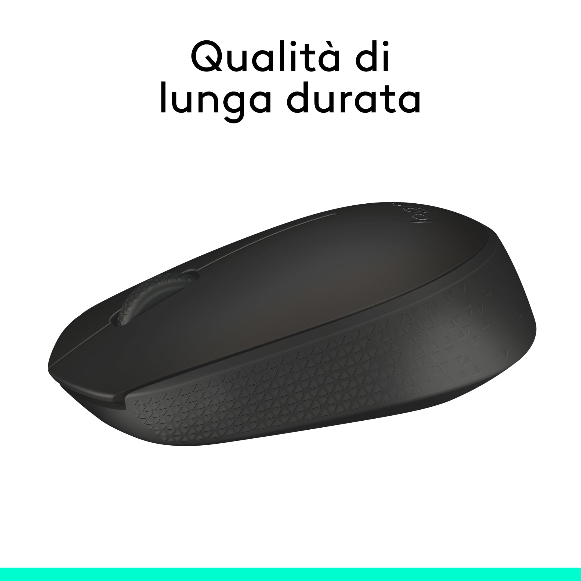 Logitech M171 Mouse Wireless per PC, Mac, Laptop, 2,4 GHz con Mini Ricevitore USB, Tracciamento Ottico, Durata della Batteria di 12 mesi, Ambidestro - Nero