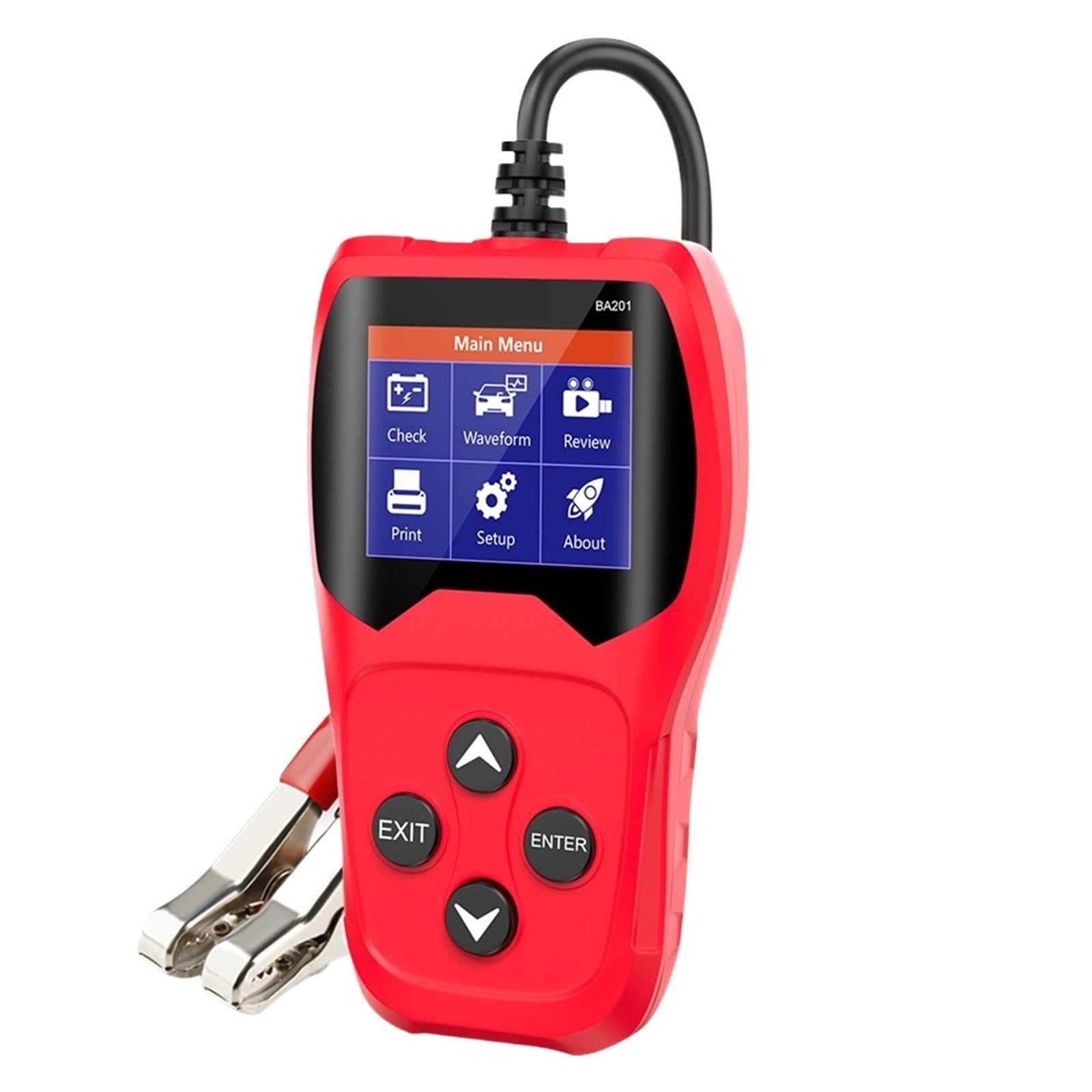 Probador De Batería De Coche Detector Coche Motocicleta 12V 100-2000CCA Probador De Carga De Carga De Arranque Herramientas Analizadoras Dígitos Herramienta De DiagnóStico Profesional(Ancel BA101 Red)