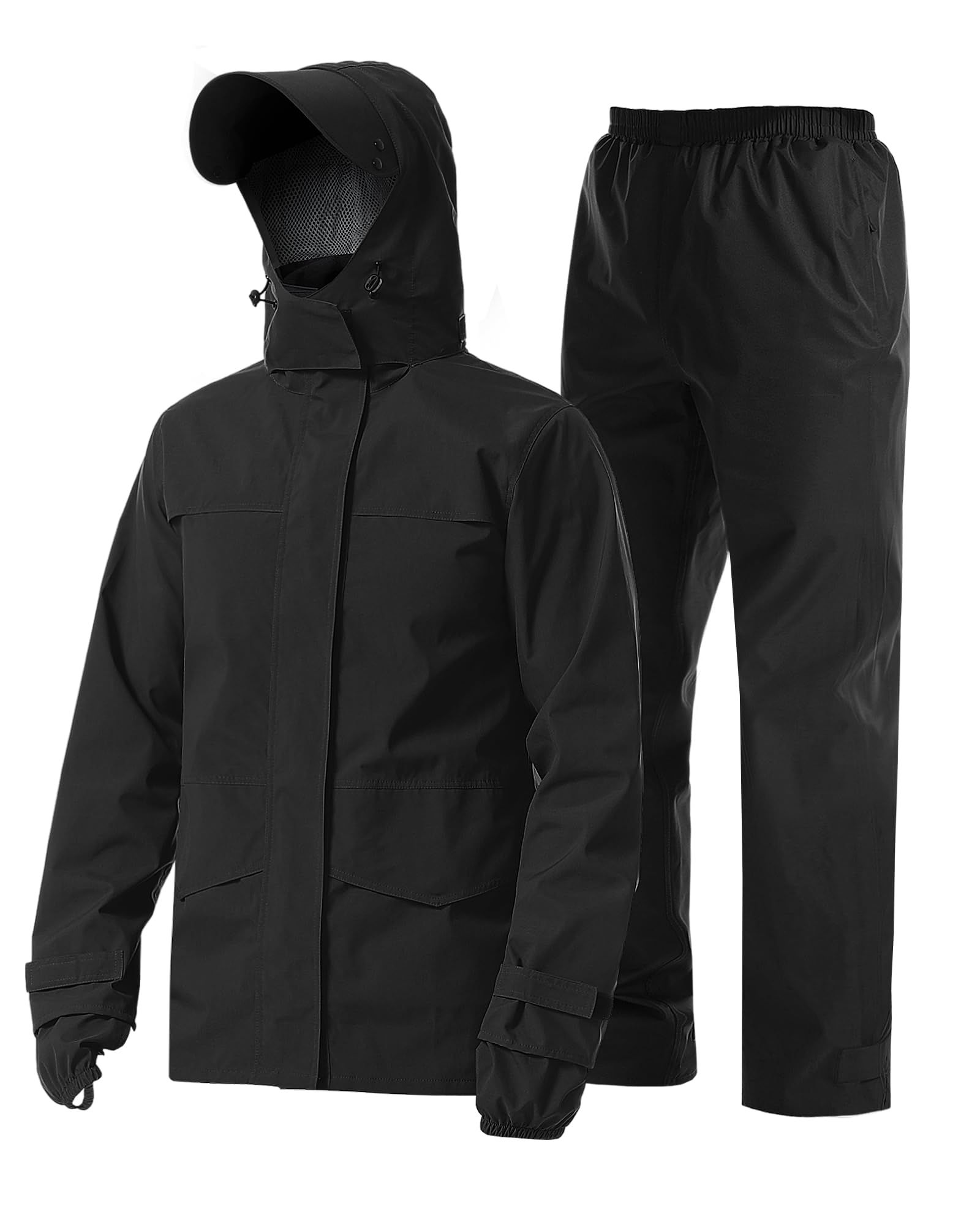 Coutyuyi Herren Regenanzug Wasserdichte Regenjacke Atmungsaktiver Leichter Regenmantel mit Kapuze Geeignete Regenkleidung für Freizeit, Outdoor-Sport, Golf, Wandern