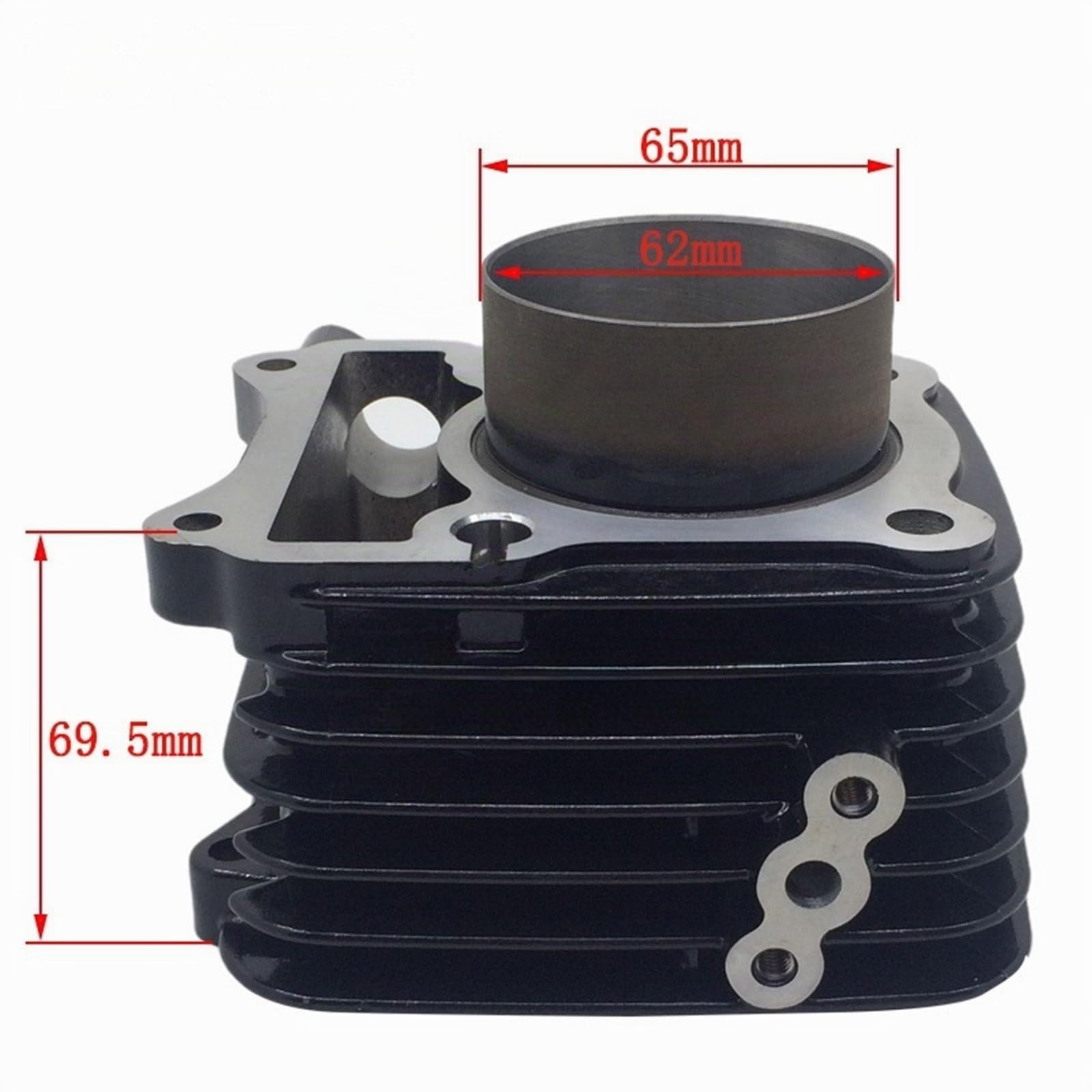 Cilindro de Motocicleta de 62mm de Gran Cilindro para KEEWAY RKV125 RKS125 RKV RKS 125, Kit de reconstrucción de Junta de pistón de Cilindro Accesorios para Motocicletas(Silver)