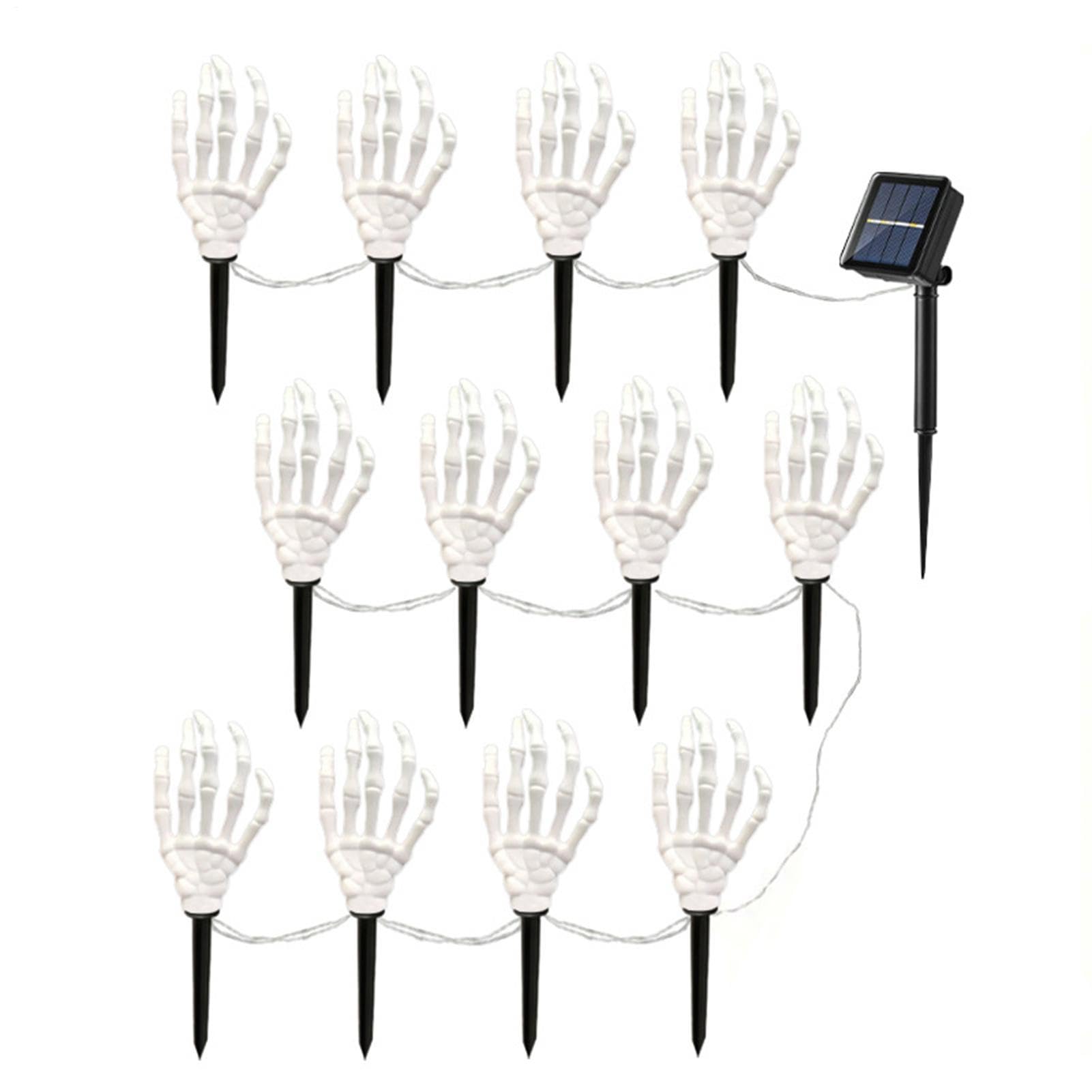 Halloween lampy ogrodowe, straszne słupki szkieletu, dekoracja zewnętrzna LED | Zewnętrzne lampy solarne do drzwi wejściowych, tarasu, trawnika, parku, krajobrazu, ziemi, cmentarza,