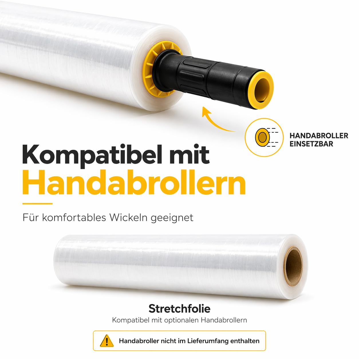 Stretchfolie Transparent 6 Rollen, 50 cm x 230 m, Wickelfolie für Umzug, Möbel, Lager und Palettensicherung (6 x 2.3 kg, 23µm)
