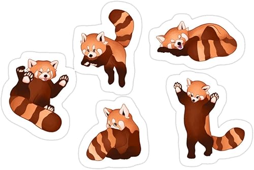 Pegatinas con diseño de panda rojo (3 unidspaquete) calcomanías para laptop 3x4 pulgadas