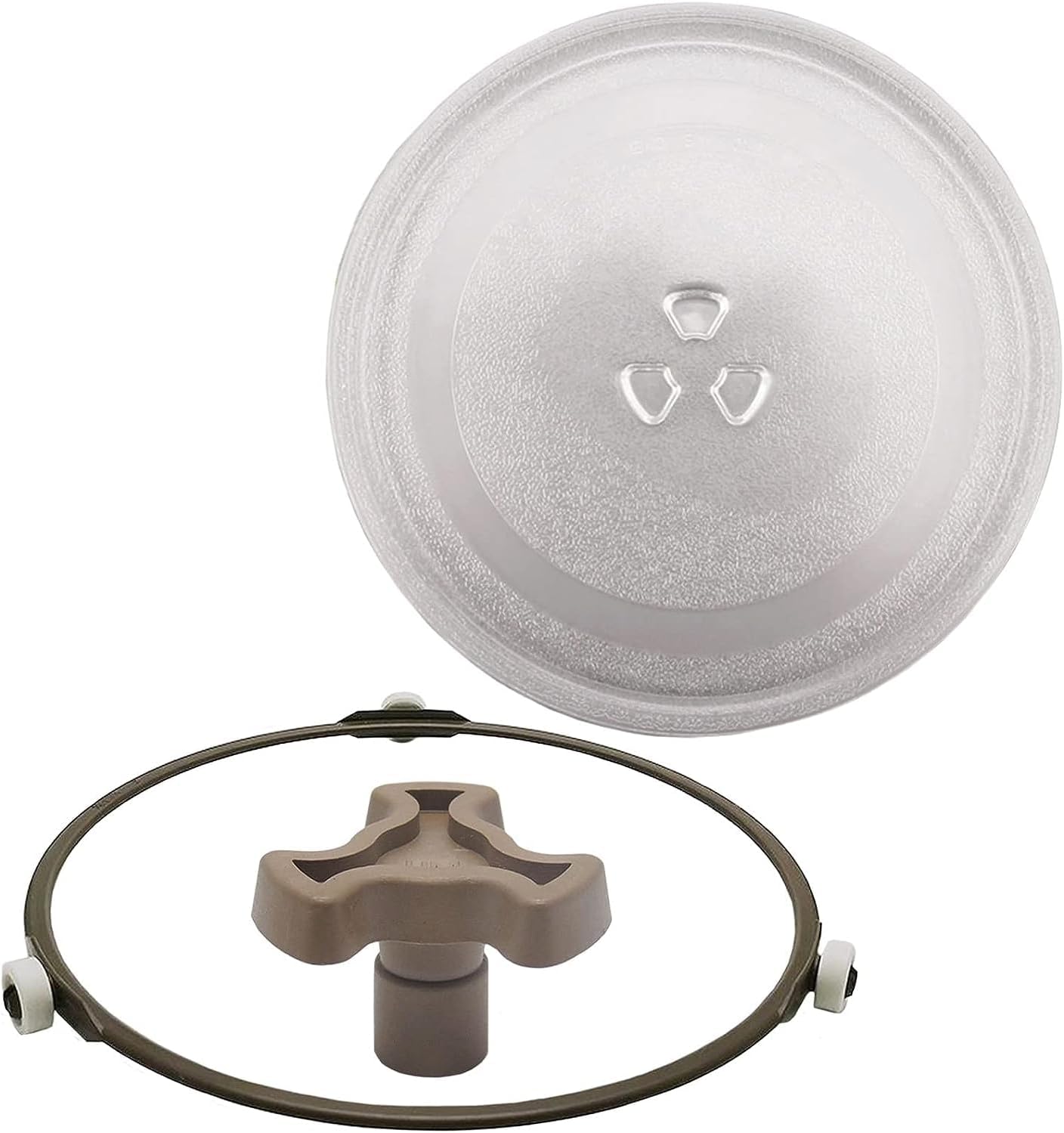 Microwave Glass Plate, 10/10.6/12.4in, Replacement Turntable Tray, with Y-Coupler and Round Rotating Ring