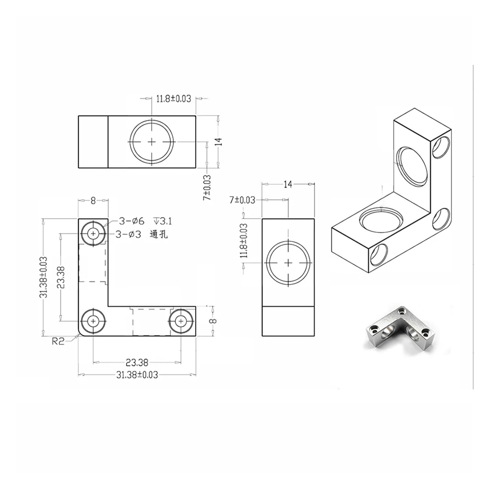 Mini rechtwinkliger Kommutator Micro 90 Grad 1:1 Kegelradgetriebe DIY Selbstmontage Modell Antriebsgehäuse Wellendurchmesser 4 mm/5 mm(4MM Shaft)