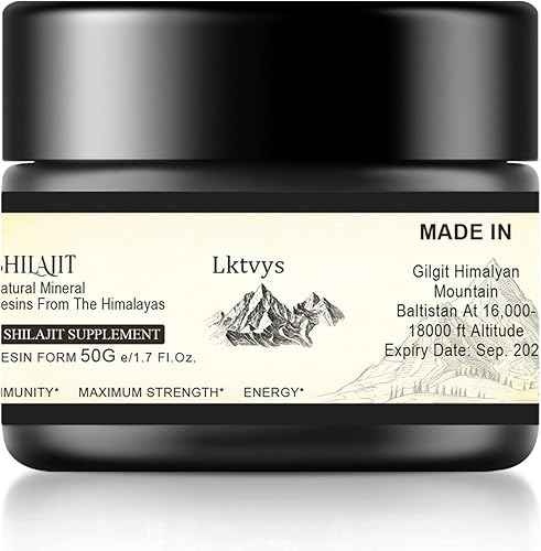 Resina Shilajit de 1.76 oz (tamaño generoso) - Shilajit del Himalaya rica en más de 85 minerales traza y ácido fúlvico. Suplemento Shilajit para