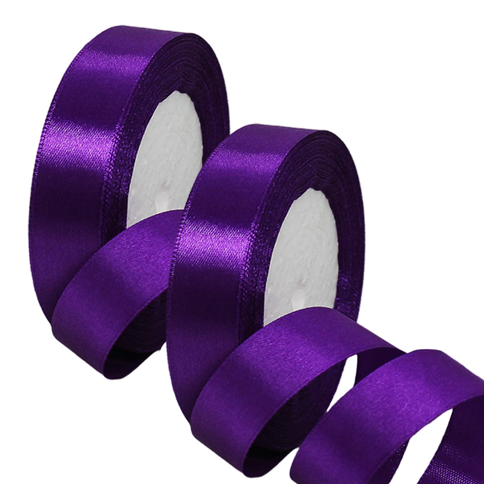 50mm Wide White Ribbon Thick Wedding Car Ribbon 22m, 2 inch Thick White Satin Ribbon for Gift Wrapping Wedding Car Christmas Birthday Cake Hair Bow Florist Bouquet Crafts Decorations — view 150