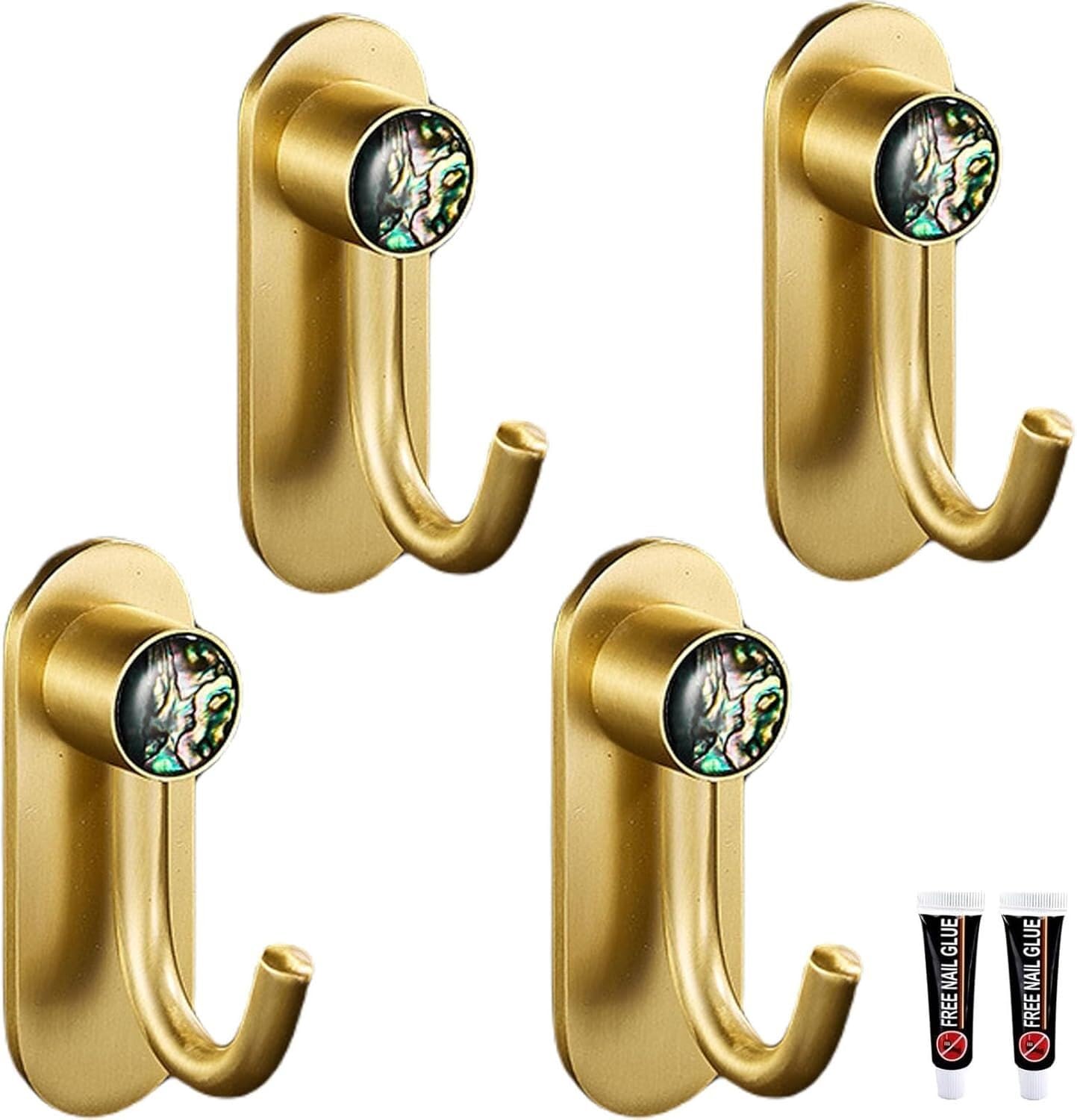 MOPAHCVT Clothing Racks Coat Hook,no Drilling Required, Brass Finish, Waterproof and Rust-Resistant(Color,68mm)