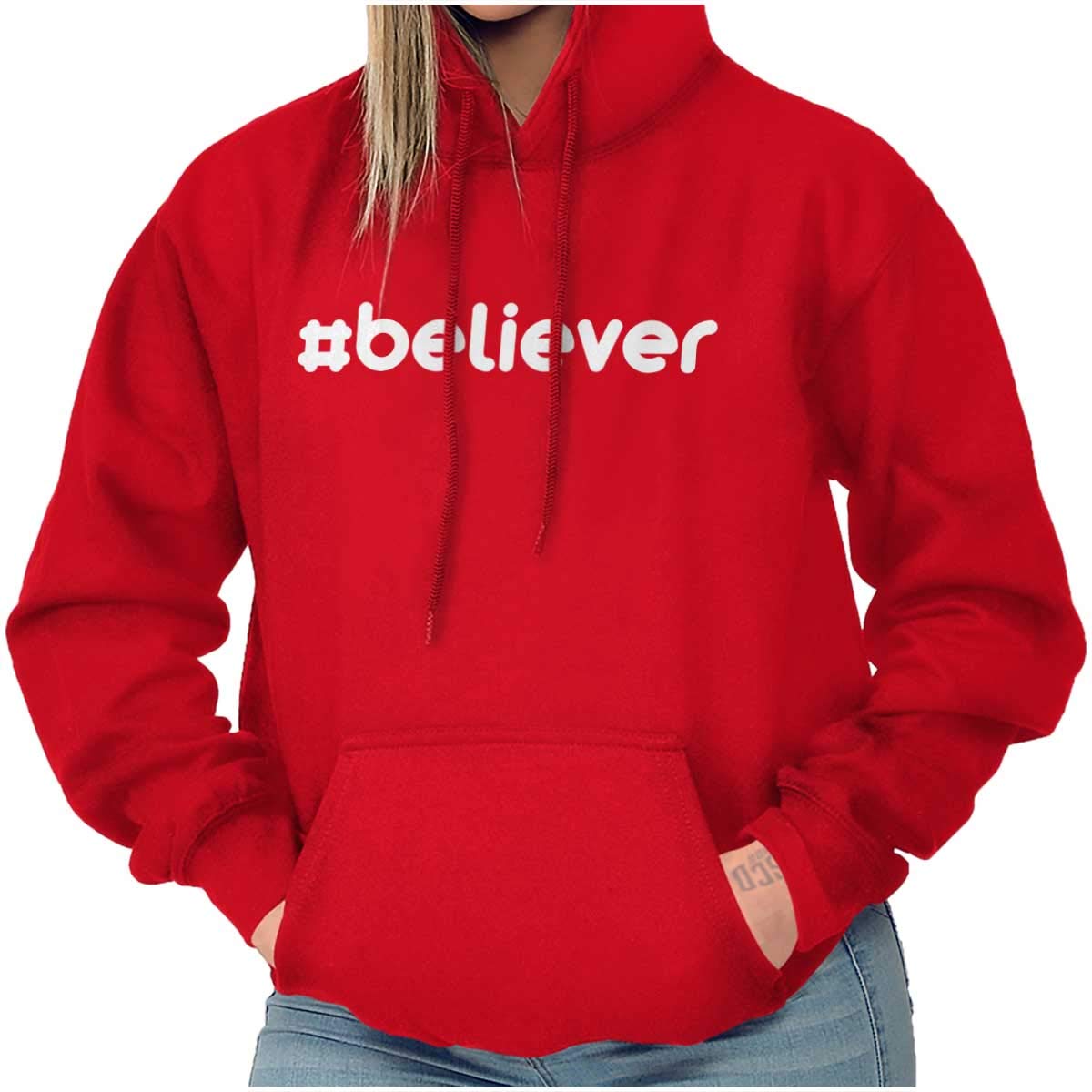 Hashtag Believer Christian Faith Hoodie Sweatshirt Women