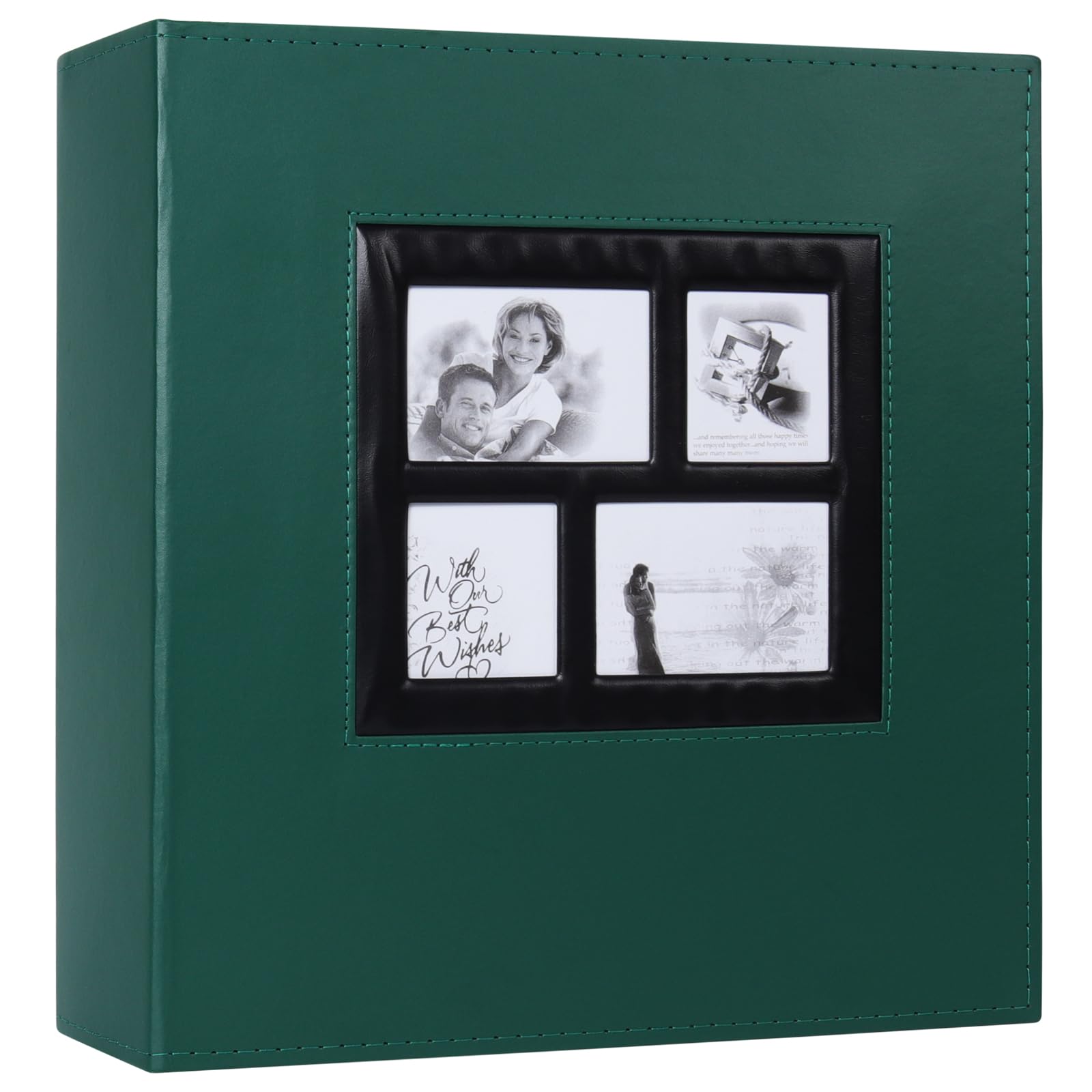 RECUTMS Photo Album 4x6 1000 Pockets Photos, Extra Large Capacity Family Wedding Picture Albums Holds 1000 Horizontal and Vertical Photos (Dark Green)