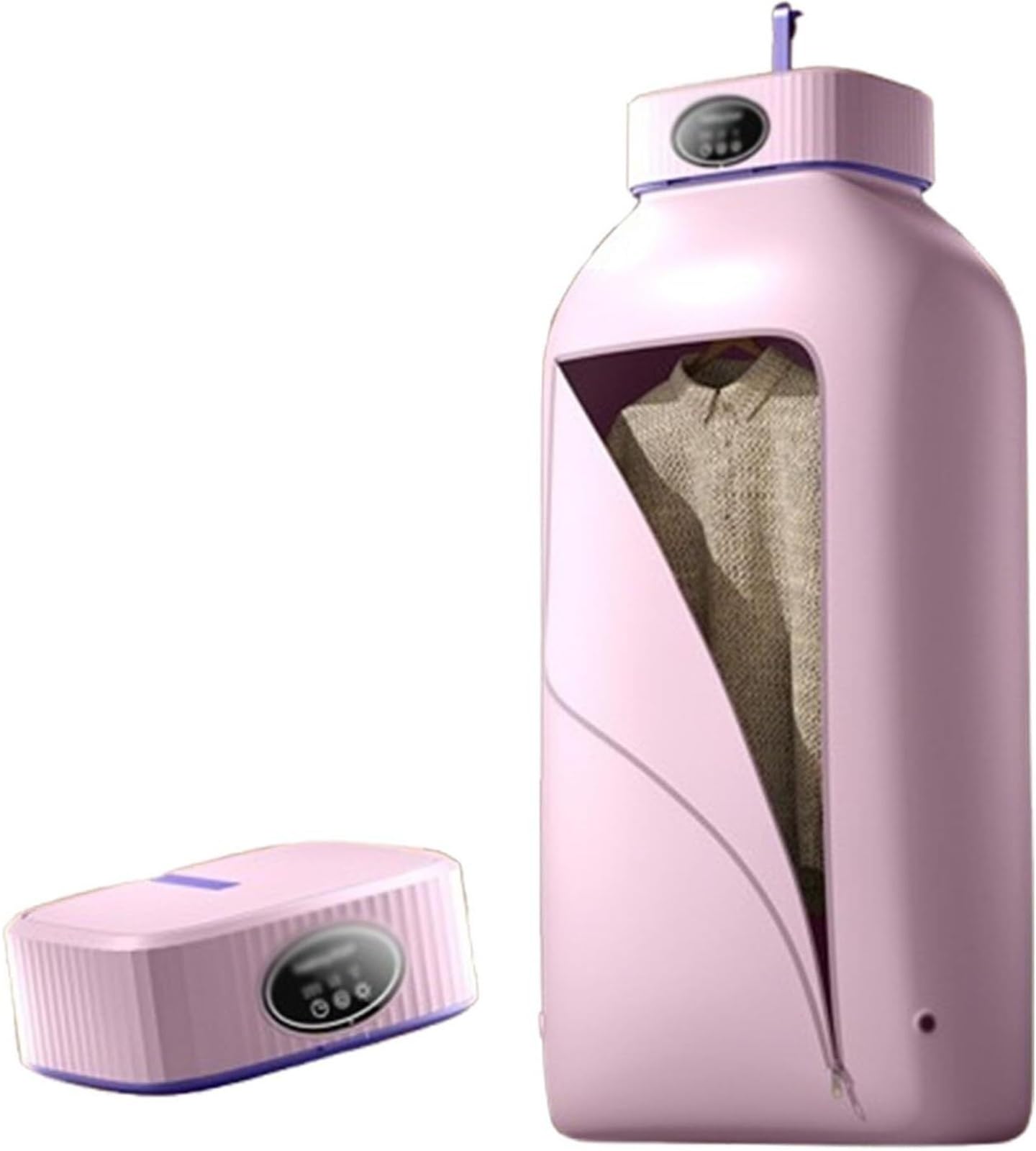 Stiratrice a vapore per indumenti appesi Macchina da stiro a vapore verticale automatica e wireless per una rapida rimozione delle pieghe(Pink)