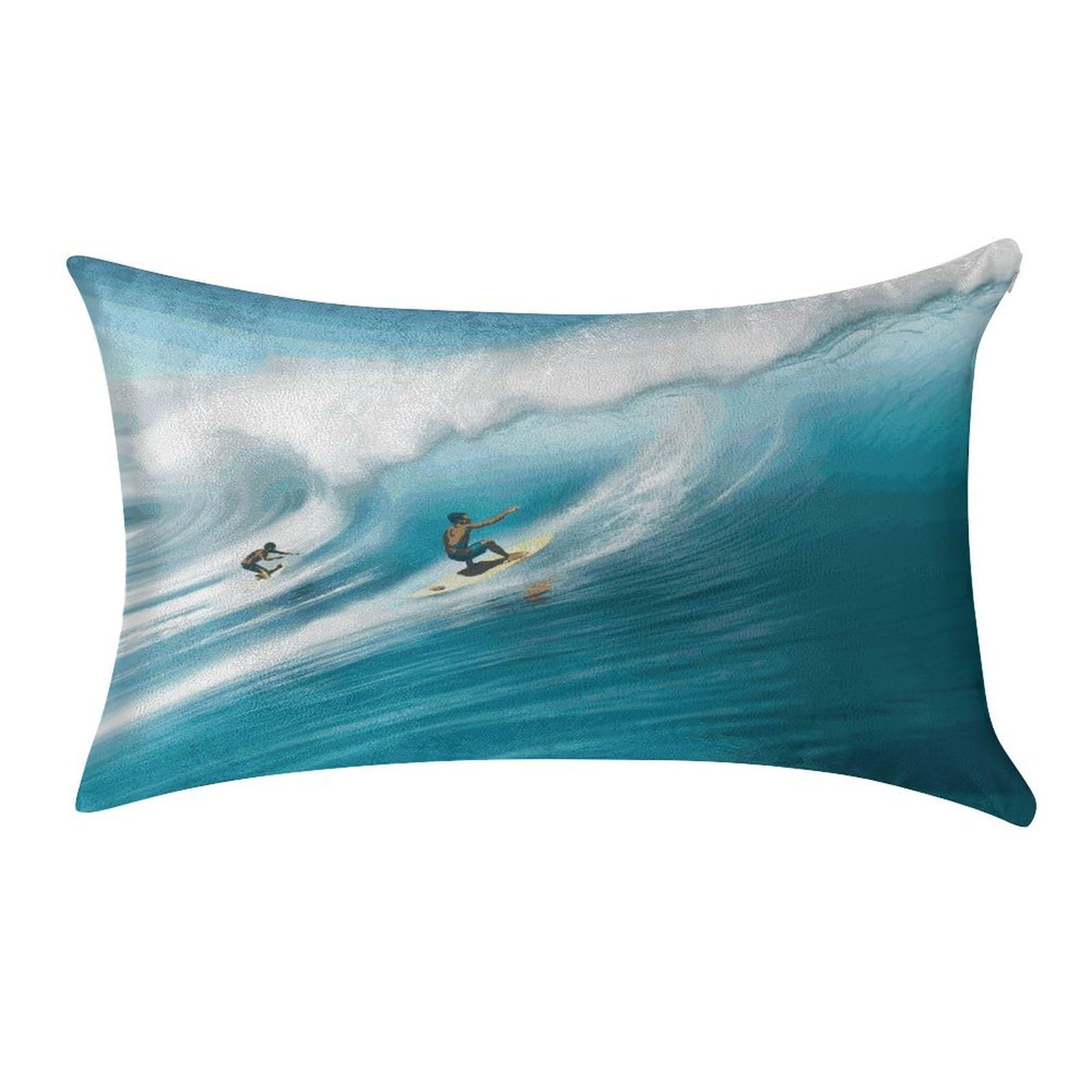 LDGSUPH Surfing Velvet Throw Pillow Covers Cozy Pillow Shams Pillowcases Detachable Pillow Cases Soft Cushion Cover with Zipper for Sofa Car Bed Pillow Protectors 12 "×20 "