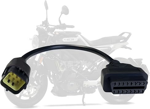 OBD2 Adapter,for Husqvarna 6 Pin to 16 Pin Diagnostic Cable,6pin Connector Fits Husqvarna 449/511/610/630/CCM450 Motorcycle K-Line Communication,Work with Diagnostic Scan Tool/Code Reader