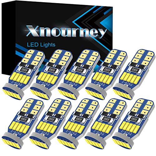 Xnourney 10Pcs W5W 175 LED,bombillas T10 194 168,mejora 15smd 4014 chipset 2825 luz LED para el Interior de la cúpula del mapa de la puerta del coche de cortesía luces de posición