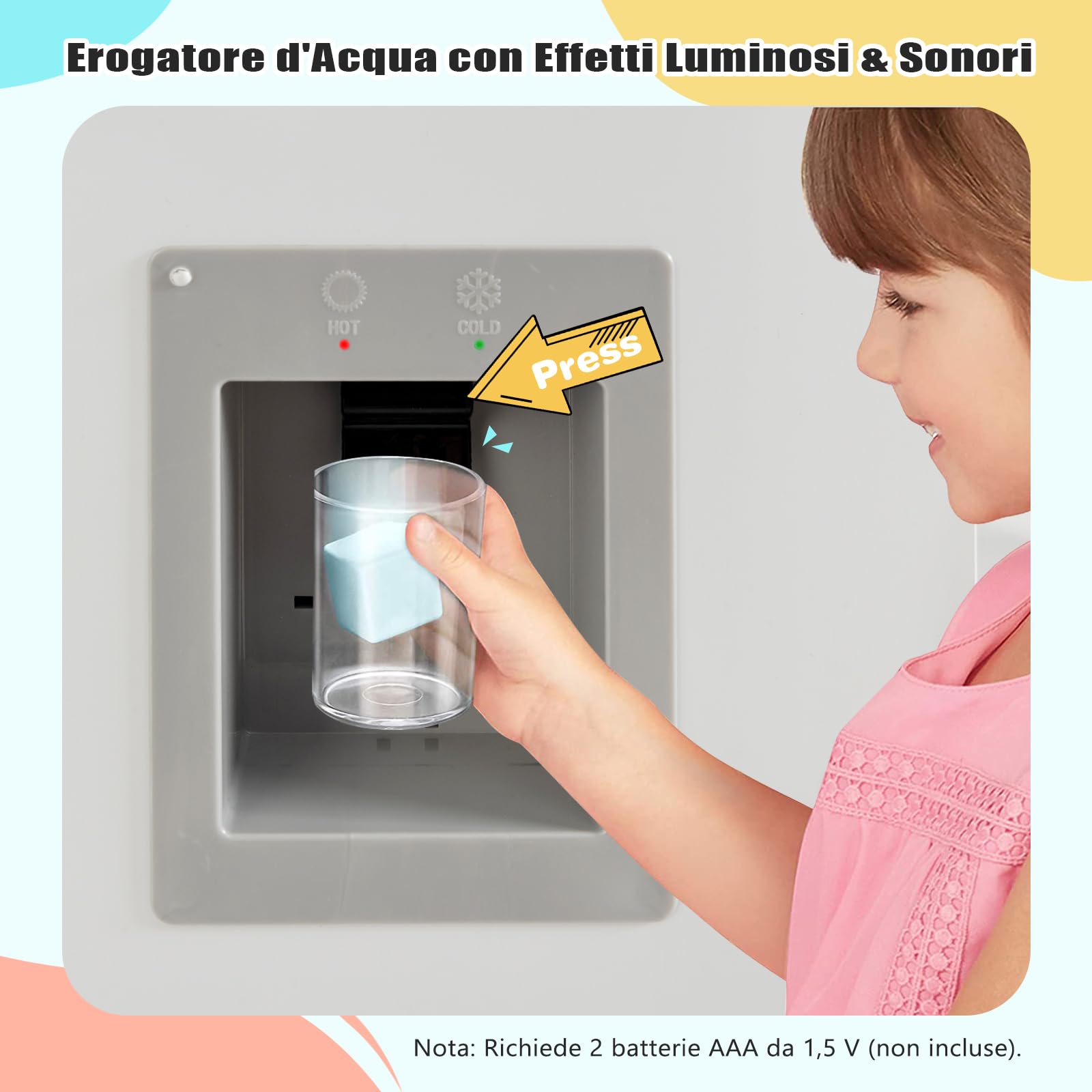 RELAX4LIFE Cucina Giocattolo per Bambini in Legno, Set da Cucina Ben Attrezzato con Microonde, Forno, Distributore d'Acqua, Frigorifero, Giocattolo Educativo per Bambini 3+ Anni (Bianco)