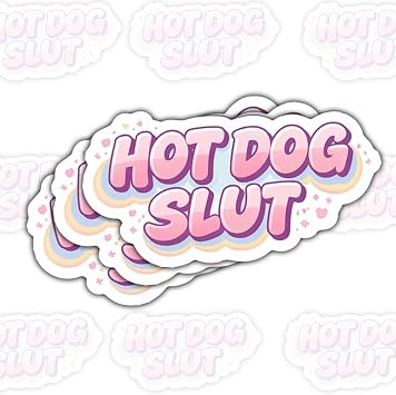 3 Pcs Hot Dog Slut Funny Stickers, Cute Pink Bubble Letter Humor Decal, Adult Joke Aesthetic Vinyl Stickers for Friends, Party Lovers, Laptop, Water Bottle, Phone, Journal