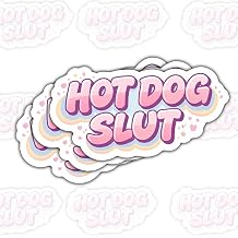 3 Pcs Hot Dog Slut Funny Stickers, Cute Pink Bubble Letter Humor Decal, Adult Joke Aesthetic Vinyl Stickers for Friends, Party Lovers, Laptop, Water Bottle, Phone, Journal