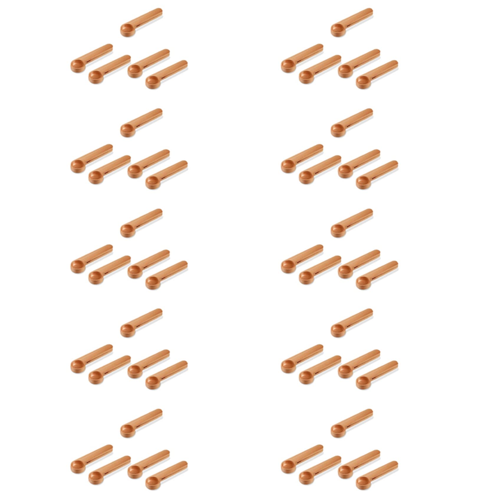 50 cucchiaini da caffè in legno e clip per sacchetti, misurino 2 in 1 per sacchetti sigillanti, per fagioli, caffè espresso, tè