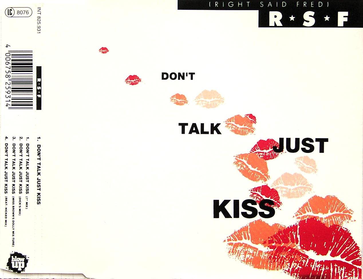 Right Said Fred Music CD Don´t Talk Just Kiss Maxi-CD, 4 Tracks