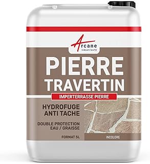 Hydrofuge imperméabilisant terrasse, anti-taches pierres naturelle et travertin - 5 L (jusqu
