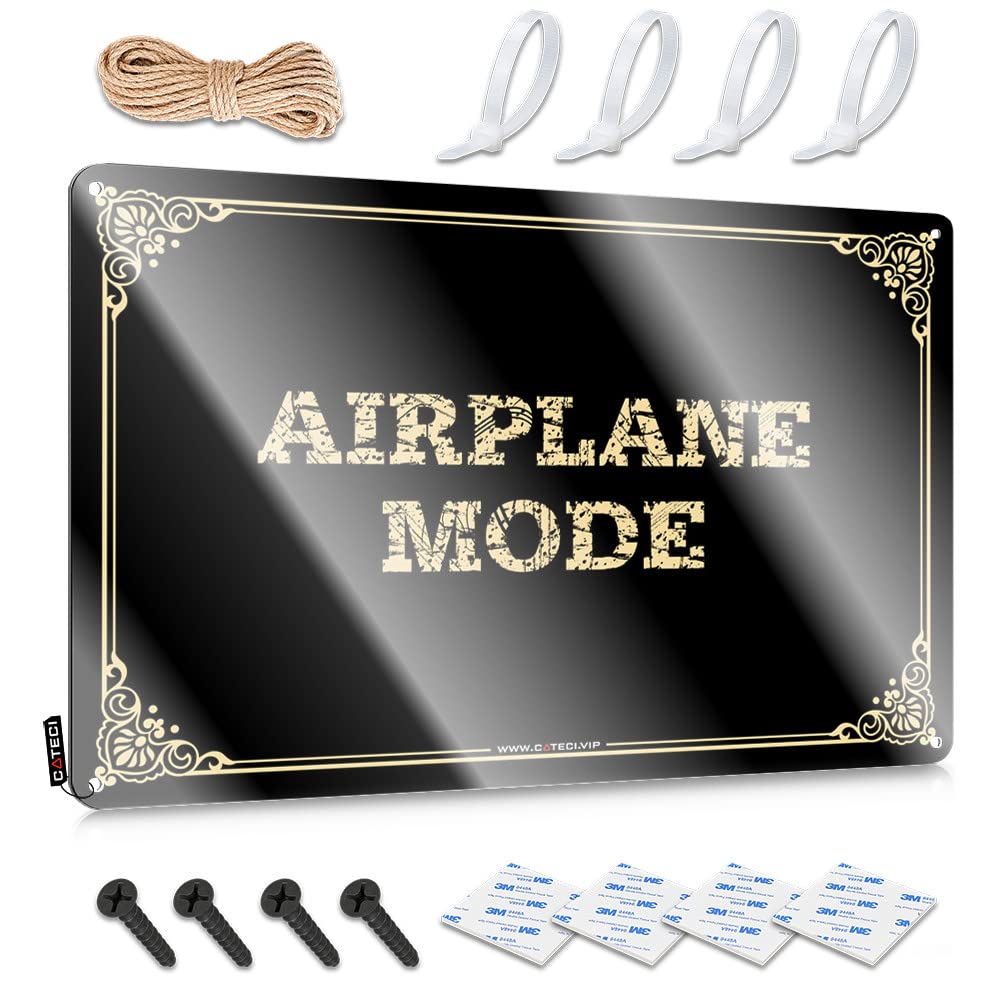 MWFKKADDB Bar Sign Metal Airplane Mode Tin Sign Funny Outdoor Signs Bar Rules Sign(30X40CM)