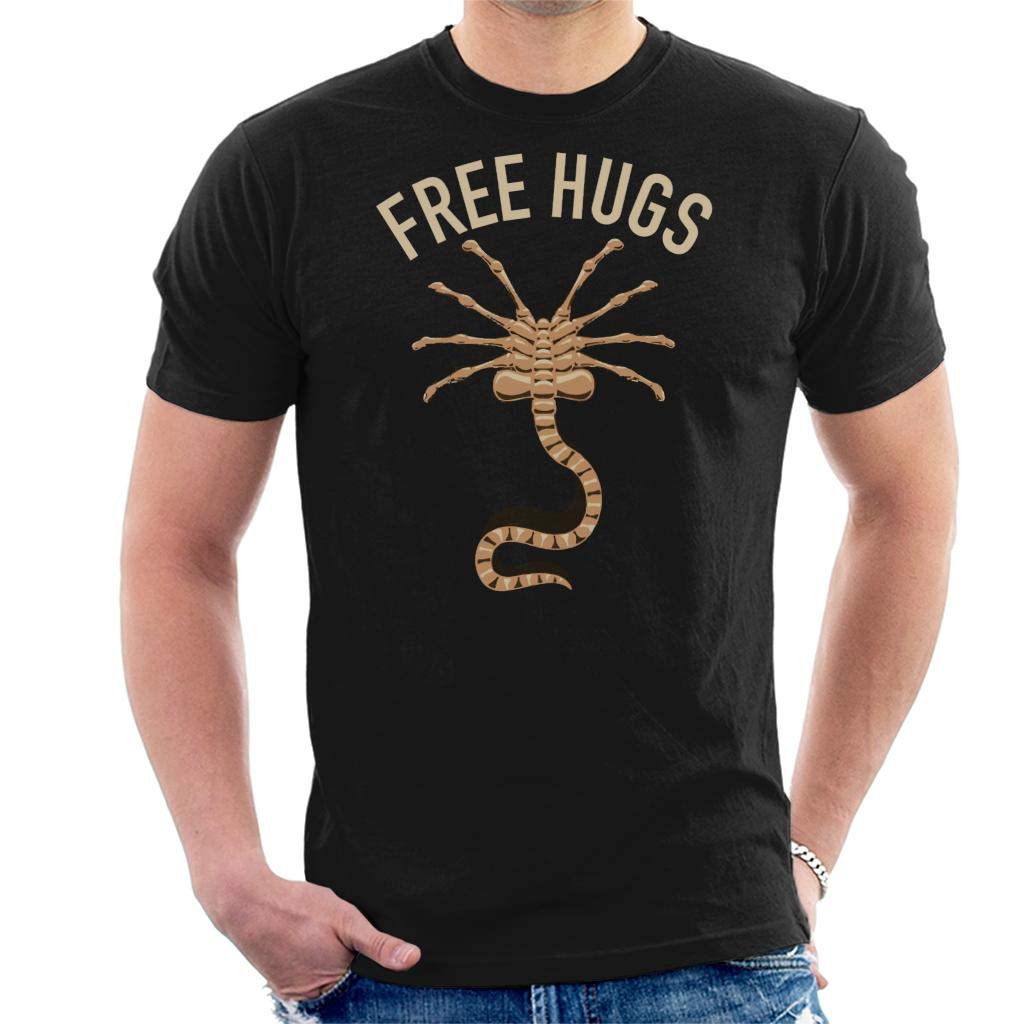 Alien Facehugger Free Hugs Xenomorph Men's T-Shirt Black