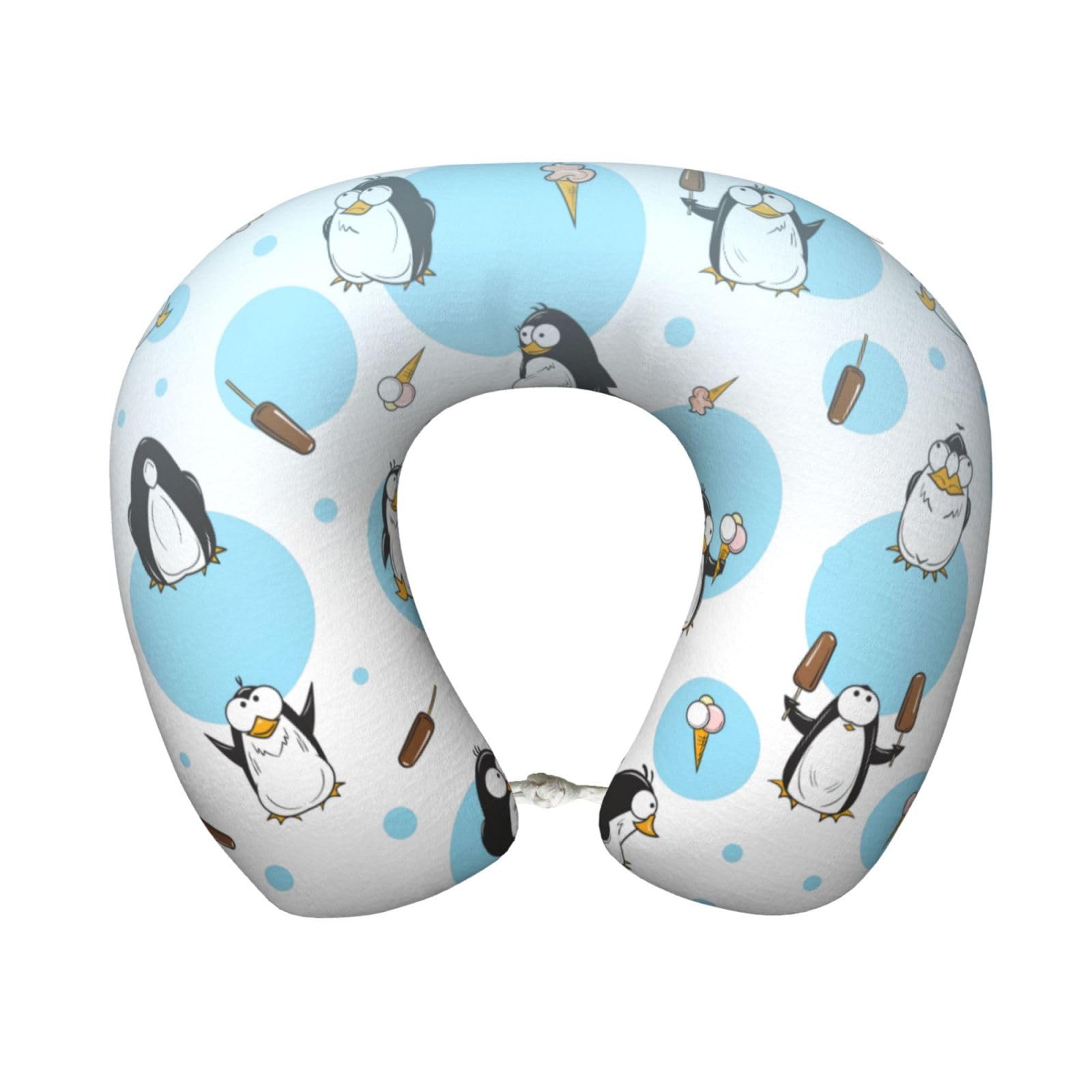 peiyeety Cute Penguins Print Custom U-Shaped Pillow,Memory Foam Cervical Neck Travel Pillow,for Home,Camping,Travelling