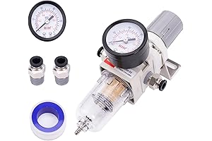 1/4" NPT Compressed Air Filter Regulator Combo Piggyback