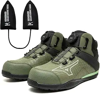 ミズノ mizuno 安全靴 作業靴 F1GA2510 / 2605 TD2 81H BOA + 専用シューズドライヤー F1GU2501 セット品 | 軽量,JSAA A種合格品,クッション性,BOA,ハイカット,消臭