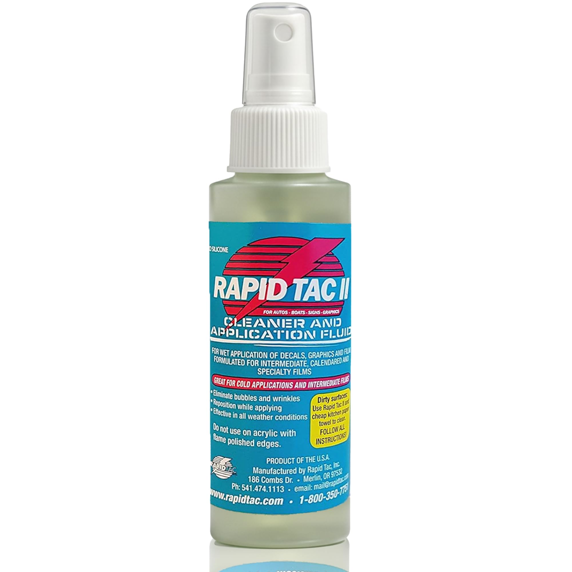 Rapid TAC II Application Fluid for Vinyl Wraps Decals Stickers 4oz Sprayer