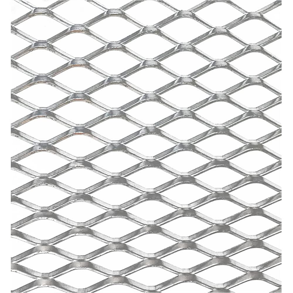 Silver Universal 40"x13" Car Grill Mesh - Aluminum Alloy Automotive Grille Insert Bumper Rhombic Hole (7x12mm)