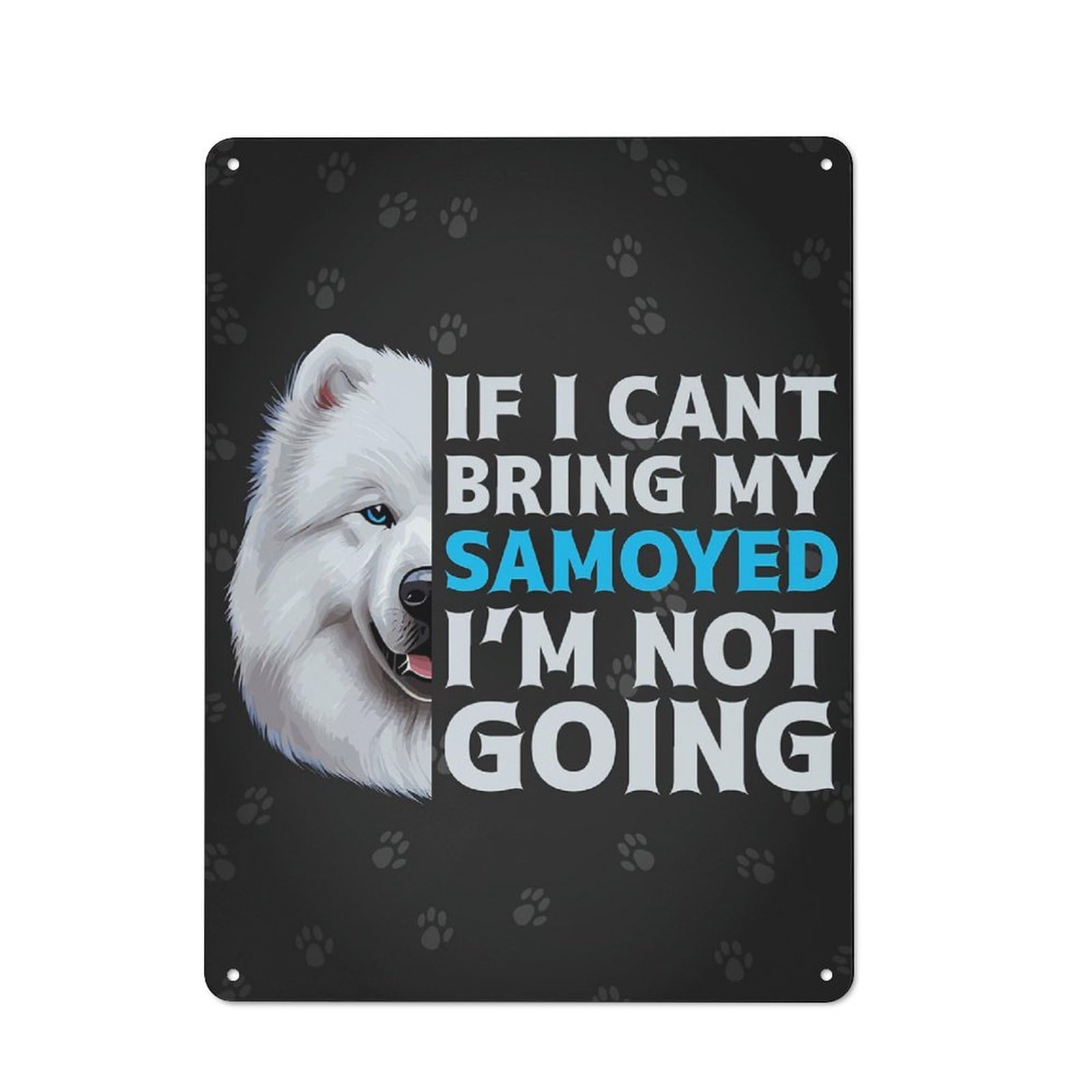 Junmoney Style-14 Farmhouse Funny Samoyed Quote Country Metal Sign 40X30cm, Cottage Wall Art For Farmhouse Kitchen, Pantry Or Dining Area