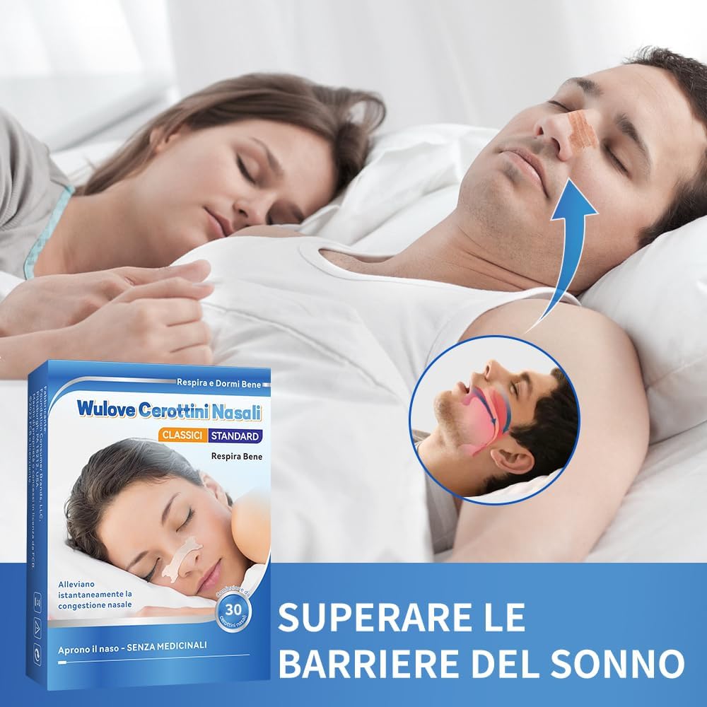 30 Pieces Nasal Plasters Anti-Snoring for Easy Breathing, Nasal Patches Breathes Well Reduce Snoring, Improve Sleep Breathing, 55 x 16 mm - 3