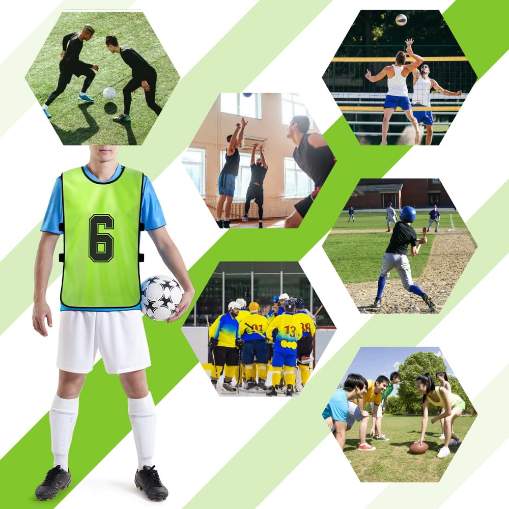 24 szt. Piłkarskie Pinnies Szybkoschnące Koszulki piłkarskie Młodzież Sport Bójka Koszykówka Trening Drużyny Numerowane Śliniaki Ćwiczenia Kamizelka Sportowa