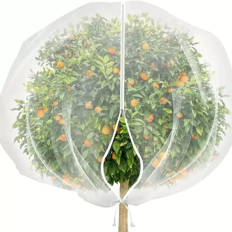 Fruit Tree Netting with Zipper, 3m x3 m Garden Plant Cover, Reusable Bird Protection Mesh for Blueberry, Strawberry, Vegetables and Flowers
