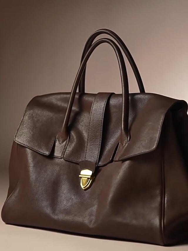 Bolso Tote de cuero para mujer grande vintage miniatura 7