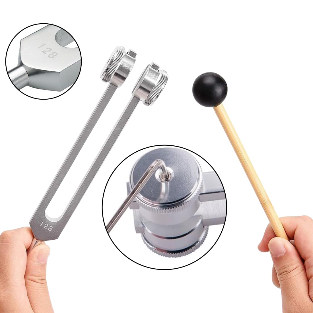 Diapasón de 128 Hz, 4 Piezas, diapasón de aleación de aluminio, Diapason Musical, diapasones de instrumento, respuesta de frecuencia precisa, mantener el cuerpo y la mente relajados