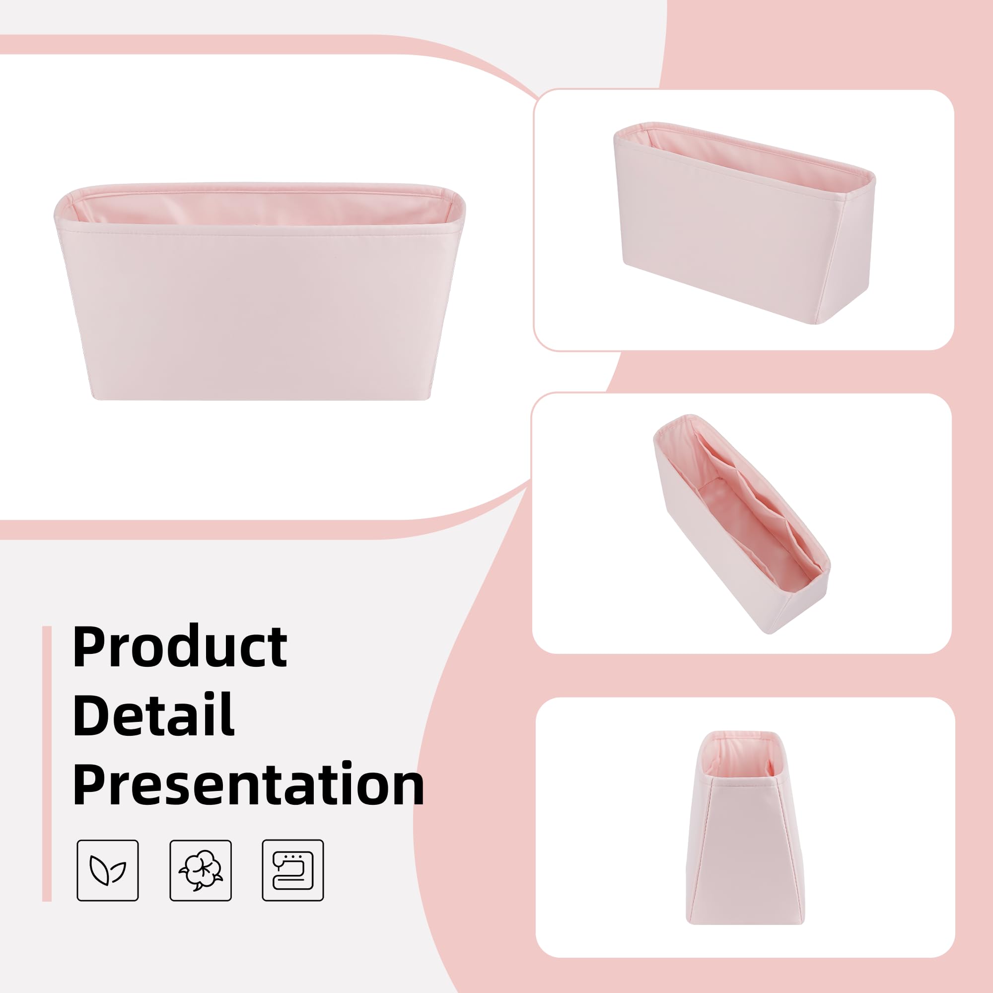 DGAZ Organisateur de Sac en Soie pour LV Neverfull (GM, Rose) | Soie Premium, Ultra Léger, Maintien de Forme Parfait, Protection Anti-rayure pour Sac de Luxe