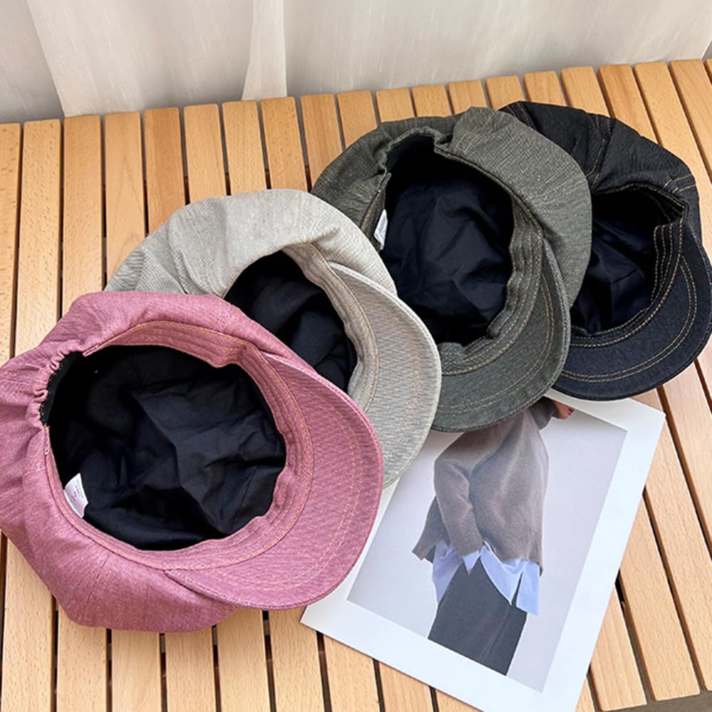 Damen Übergroße Slouchy Newsboy Cap Puffy Baggy Jeans Paperboy Hut mit Visier