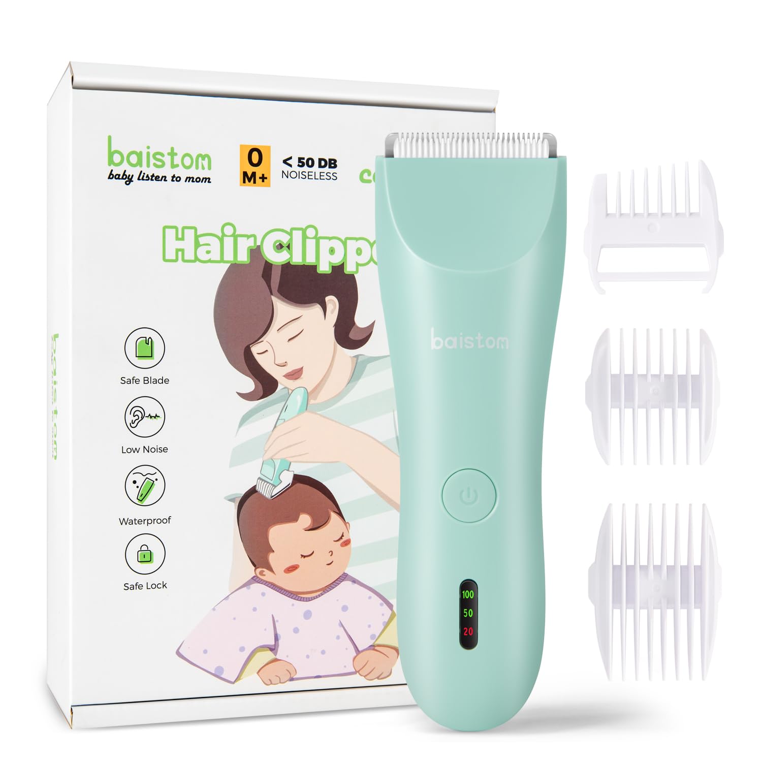 Baby Hair Clippers, Quiet & Dual-Mode Hair Cutting for 0-12, Waterproof Rechargeable & Cordless Hair Trimmer for Infant Toddler & Kids