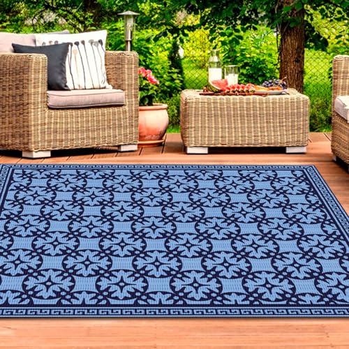 OPL5 RV Outdoor Camping Mat, Reversible Mats 9 x 12 Feet, Anti-Slip Plastic Straw Carpet Mat, Outdoor Patio Rug Waterproof Foldable Clearance RV Patio Mat for Deck, Panic, Beach,2 Year Warranty