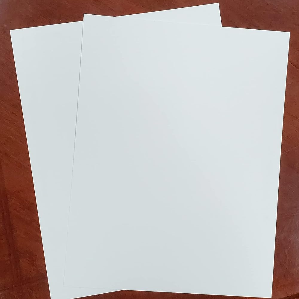 White Matte/Matte Rigid Vinyl Sheet - .020 inches (20mil) Thickness x 28 inches Wide x 40 inches Long for DIY, Display, Projects, Prints and Crafts, Pack of 2