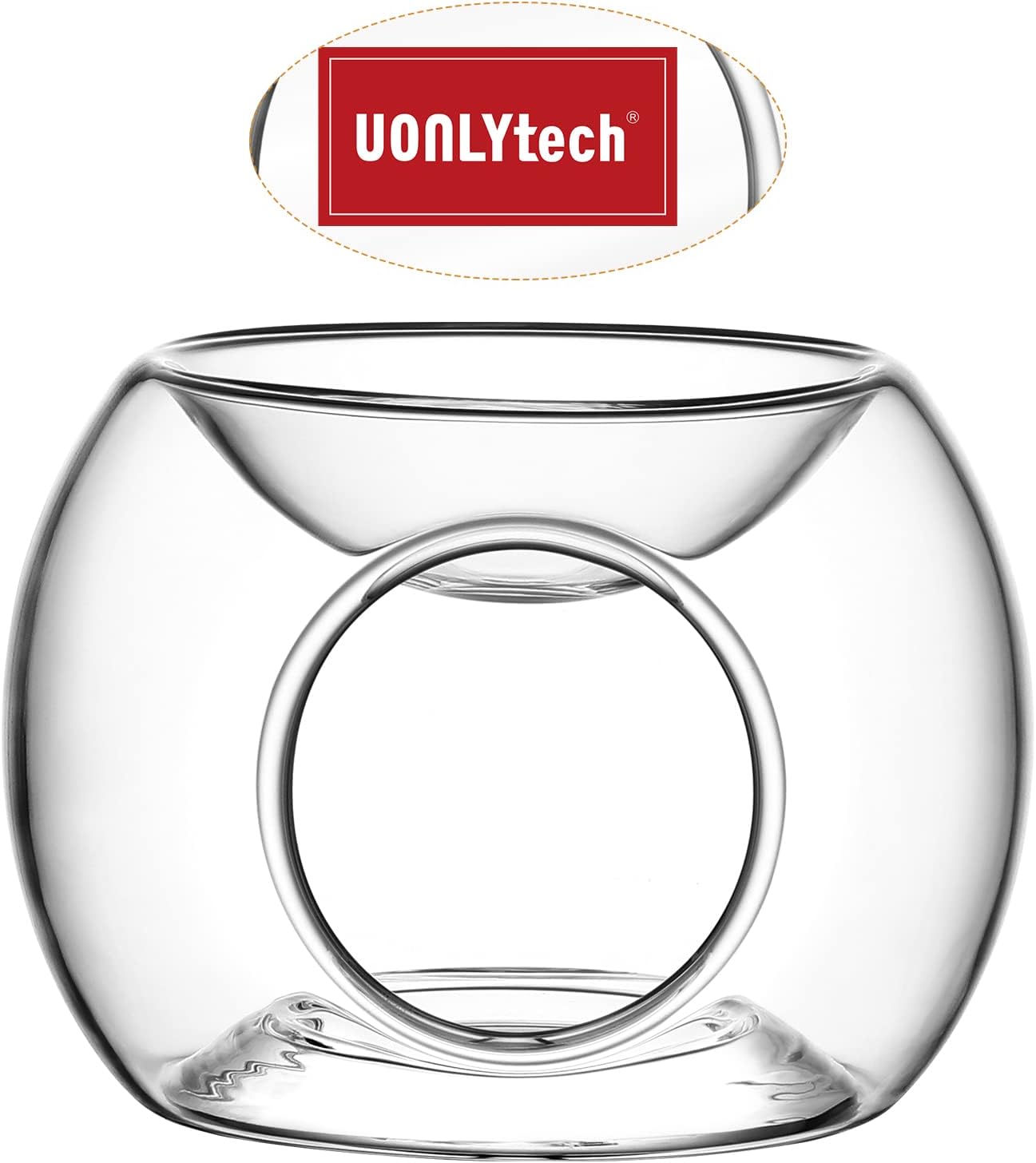 Uonlytech Clear Glass Tealight Holder Essential Oil Burner Wax Candle Tart Burner Warmer Diffuser Aroma Candle Warmers Decoration
