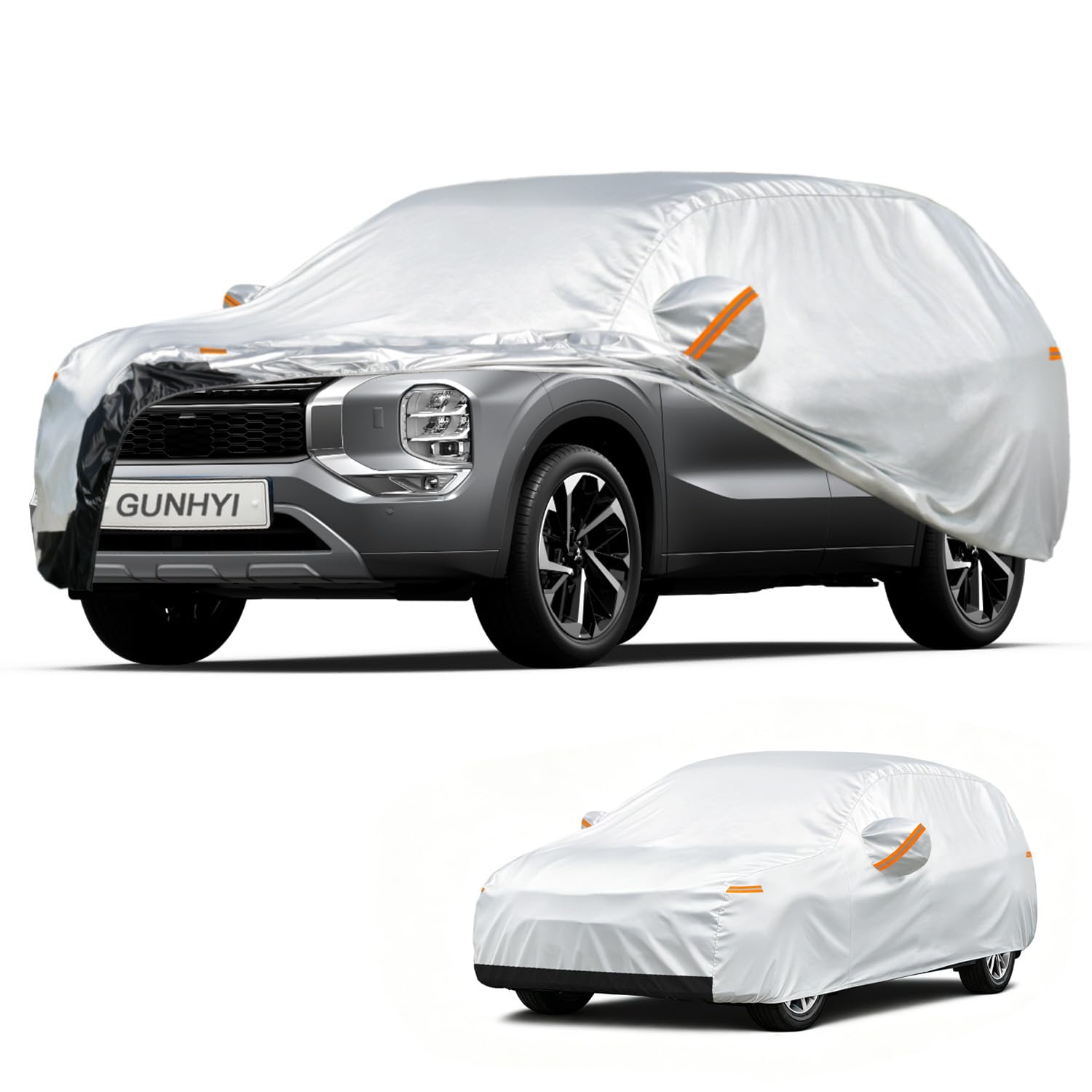 GUNHYI Waterproof SUV Car Cover Custom Fit Mitsubishi Outlander(2005-2026) | All-Weather outdoor sun/rain/dust/snow protection, durable breathable Oxford fabric, soft paint-safe, cover for Automobiles.