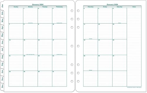 Miniatura 6 de FranklinCovey - Planificador original de dos páginas por día con anillo (monarca, enero de 2024 - diciembre de 2024)