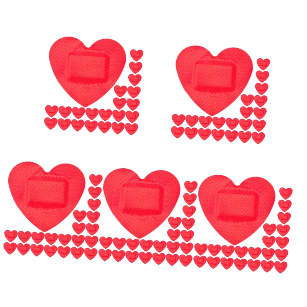 Sosoport 5 Series Recambio De Cinta Adhesiva Para Heridas De Corazón Adhesivo Para Parche Adhesivo Con Forma De Corazón Vendajes Adhesivos Tiras De Gasa Para 60 piezas x 5