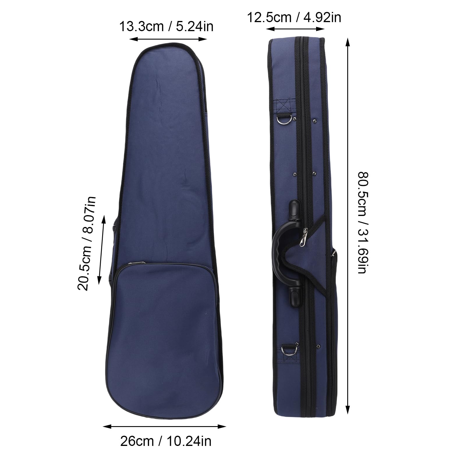 Tissting Estuche Violín 4/4 Oxford Azul Ligero Resistente - Transporte Seguro con Correas Ajustables para Músicos, Incluye 2 Correas