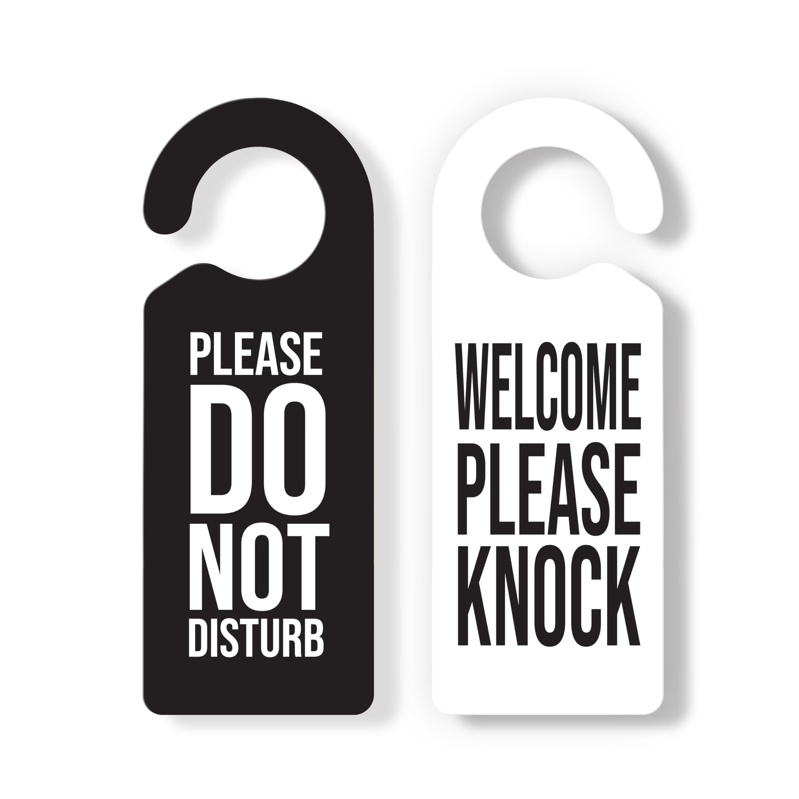 Do Not Disturb Door Hanger Sign 2 Pack - Double Sided Cardstock Do Not Disturb Sign, 3x8 Inches, Privacy Door Tags for Office, Home, Clinic, Meeting, Hotel, Therapy Room (Black and White)