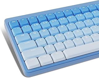 XVX Low Profile Keycaps - Custom Keycaps, Gradient PBT Keycaps for 60% 65% 75% 100% Cherry Gateron MX Switches (Low Profile and Tradition Profile) Mechanical Keyboard, and More - Blue