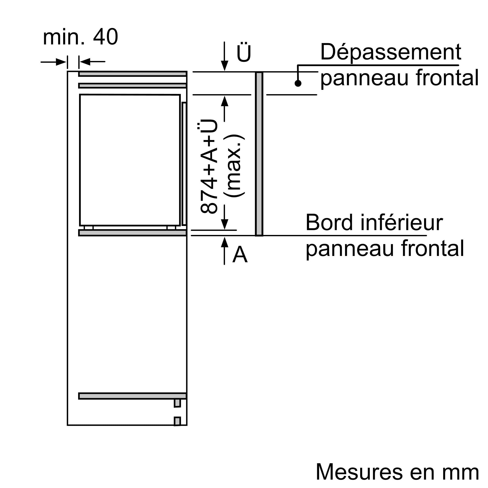 Bosch GIV21AFE0, Série 6, Petit congélateur, Encastrable, 88 x 56 cm, 96 L